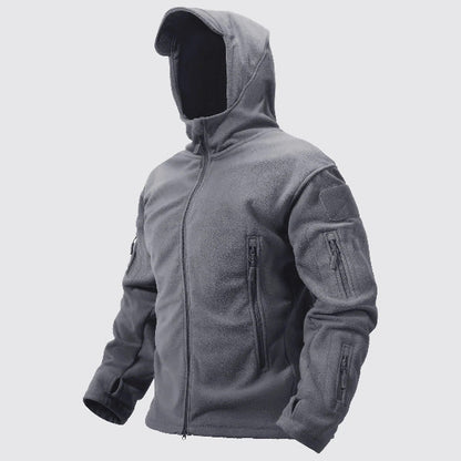 Men’s Thermal Coat – Fleece Insulated – Structured Fit – Hooded with Zipper Closure