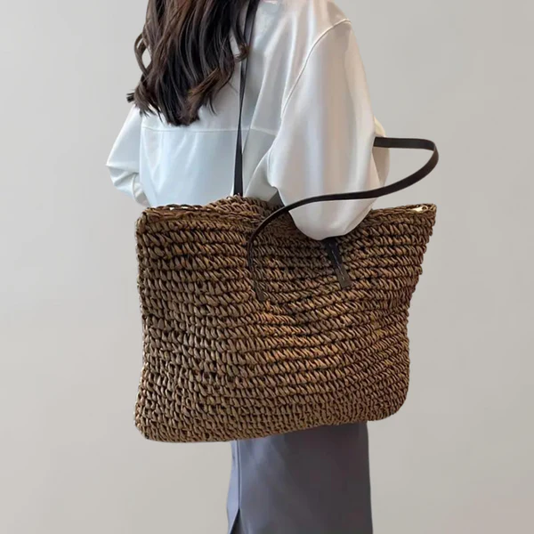 Women’s Tote Bag – Oversized Shoulder Carry – Woven Natural Fibres – Boho Style