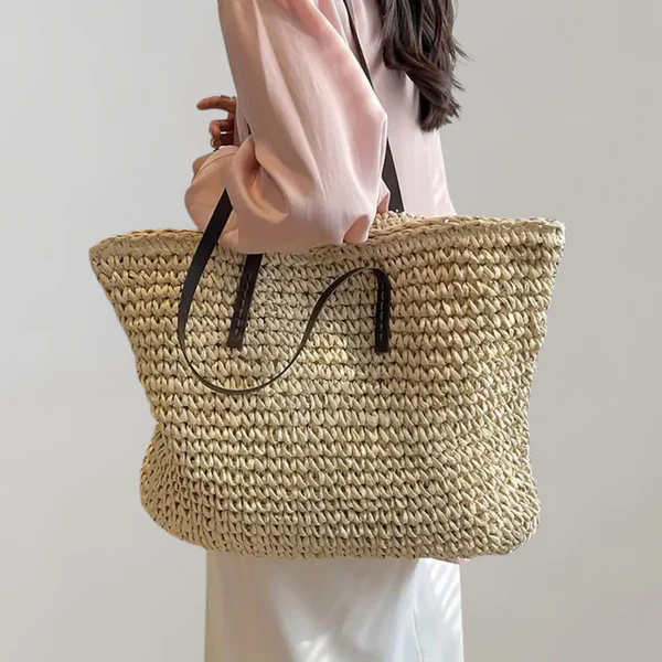 Women’s Tote Bag – Oversized Shoulder Carry – Woven Natural Fibres – Boho Style