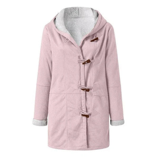 Women’s Hooded Coat – Fleece Lined – Relaxed Fit – Toggle Closure – Mid-Thigh Length