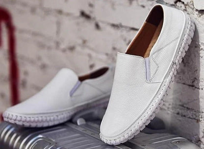 Men’s Formal Shoes – Leather Slip-On – Elastic Goring – Round Toe – Rubber Sole