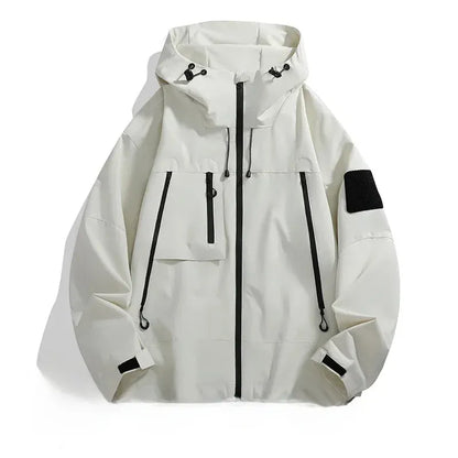 Men’s Jacket – Oversized Fit – Wind-Resistant – Zippered Pockets – Adjustable Hood