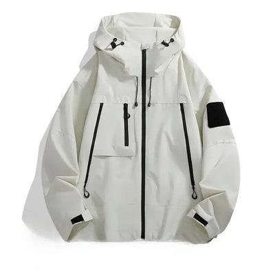 Men’s Jacket – Oversized Fit – Wind-Resistant – Zippered Pockets – Adjustable Hood
