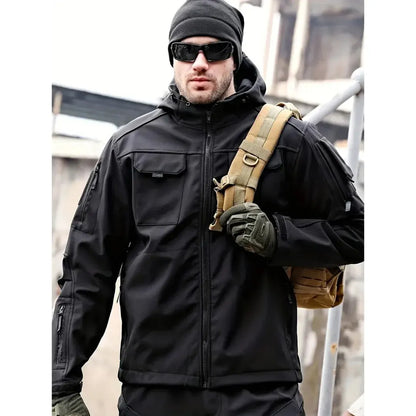 Men’s Bomber Jacket – Regular Fit – Weather-Resistant – Adjustable Hood – Multi-Pocket