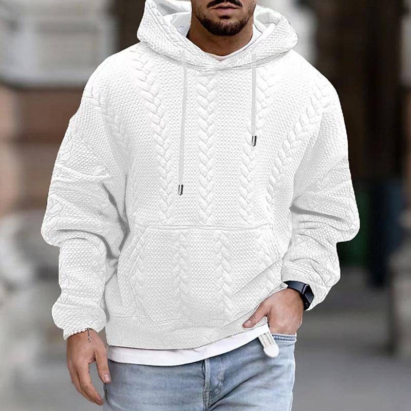 Men's casual long sleeve knitted hoodie