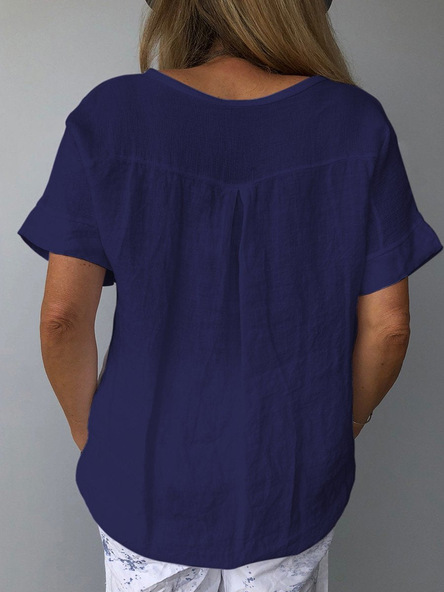 Women's cotton linen casual top