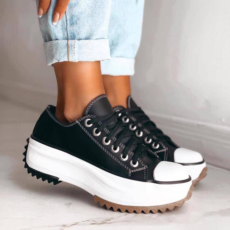 Stylish Women's Platform Sneakers - Chunky Sole, Trendy & Casual Design