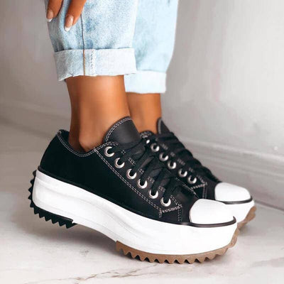 Stylish Women's Platform Sneakers - Chunky Sole, Trendy & Casual Design