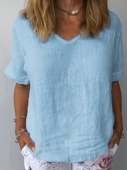 Women's cotton linen casual top