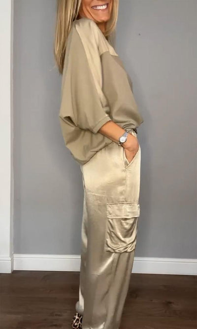 Elegant Women's Two-Piece Loungewear Set – Soft and Stylish Outfit