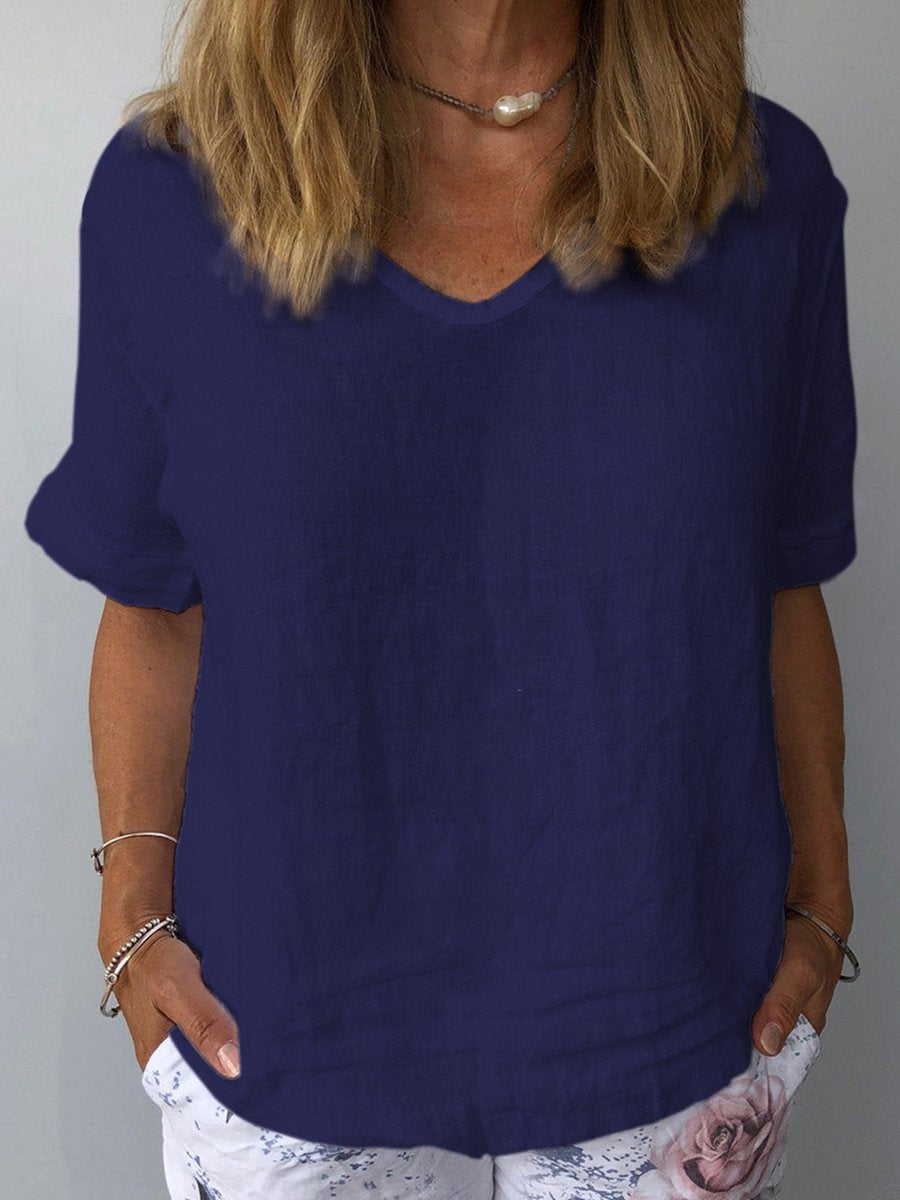 Women's cotton linen casual top