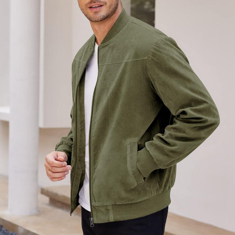 Men’s Full-Zip Jacket – Regular Fit – Soft Touch Luxury Fabric – Ribbed Cuffs & Hem