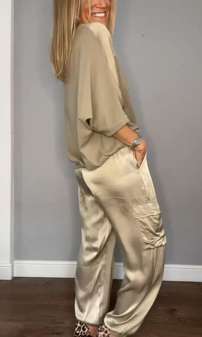 Elegant Women's Two-Piece Loungewear Set – Soft and Stylish Outfit