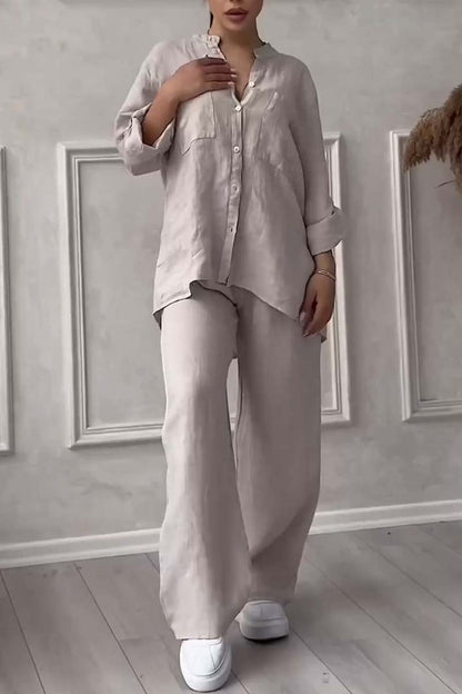 Women's Summer Two-Piece Linen Set