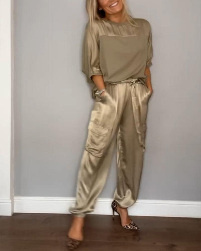 Elegant Women's Two-Piece Loungewear Set – Soft and Stylish Outfit