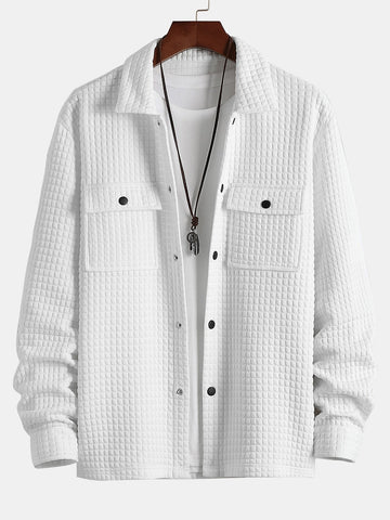 Haden - heren gewatteerd jacquard overshirt