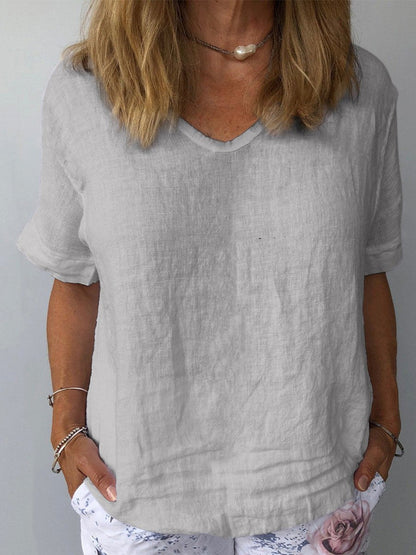 Women's cotton linen casual top