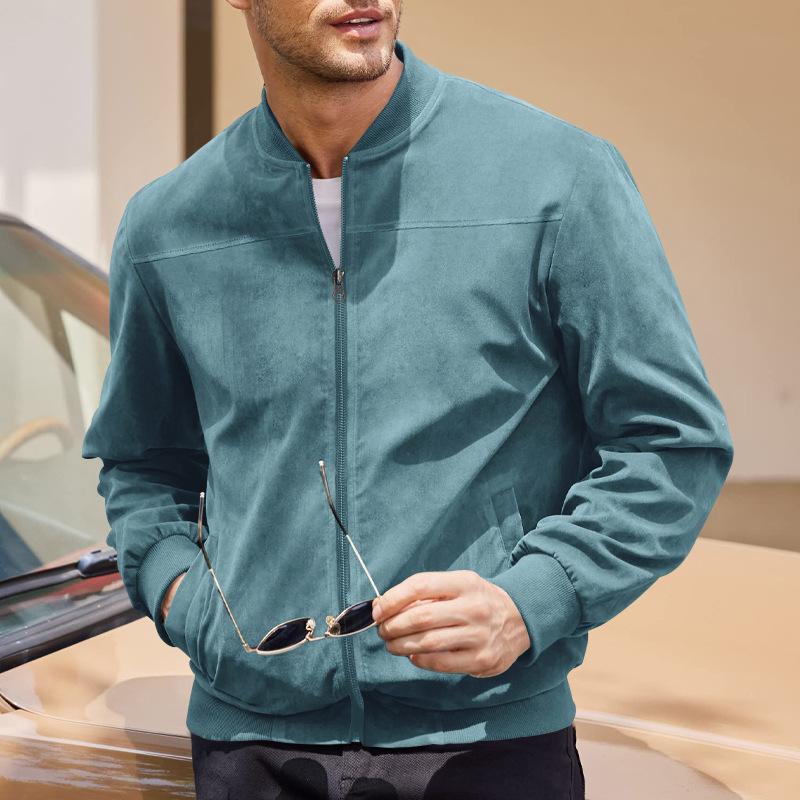Men’s Full-Zip Jacket – Regular Fit – Soft Touch Luxury Fabric – Ribbed Cuffs & Hem