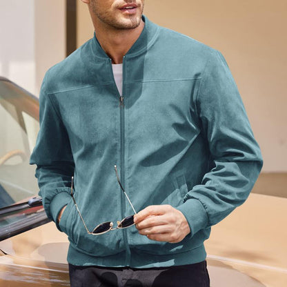 Men’s Full-Zip Jacket – Regular Fit – Soft Touch Luxury Fabric – Ribbed Cuffs & Hem