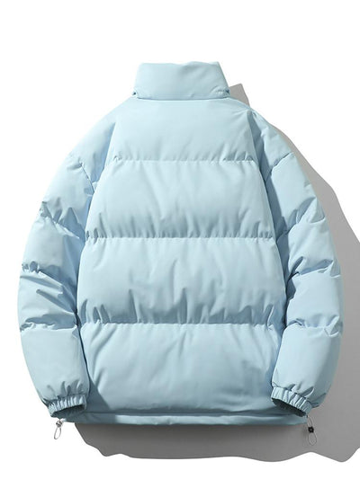 Men's warm stand collar zipper quilted jacket