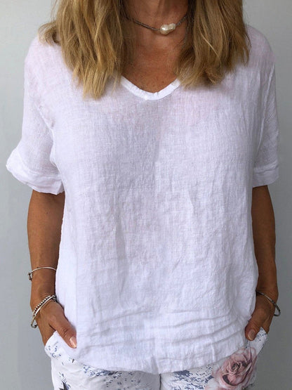 Women's cotton linen casual top