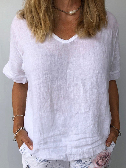 Women's cotton linen casual top