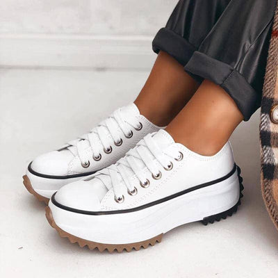 Stylish Women's Platform Sneakers - Chunky Sole, Trendy & Casual Design