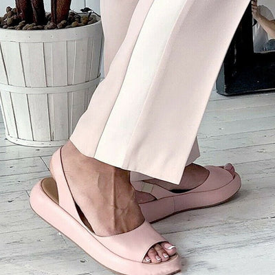 Women’s Slingback Flats – Open Toe – Platform Sole – Streamlined Fit – Casual Style