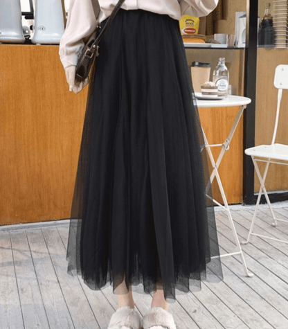 Women's Tulle Skirt - Ankle Length - Layered Mesh - Elegant & Flowing Design