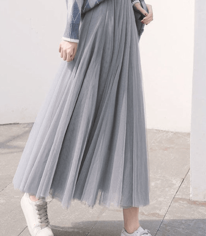 Women's Tulle Skirt - Ankle Length - Layered Mesh - Elegant & Flowing Design