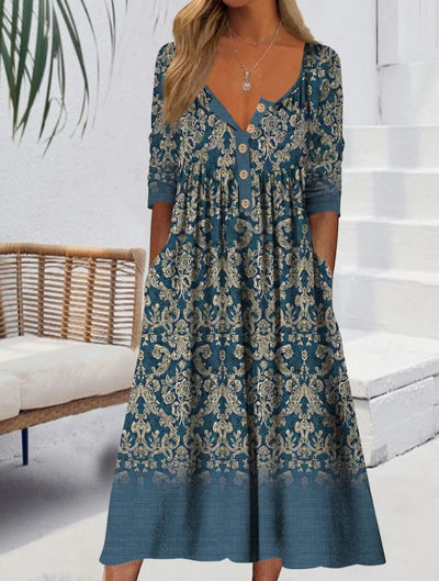 Women's Button-Up Midi Dress – Casual & Chic