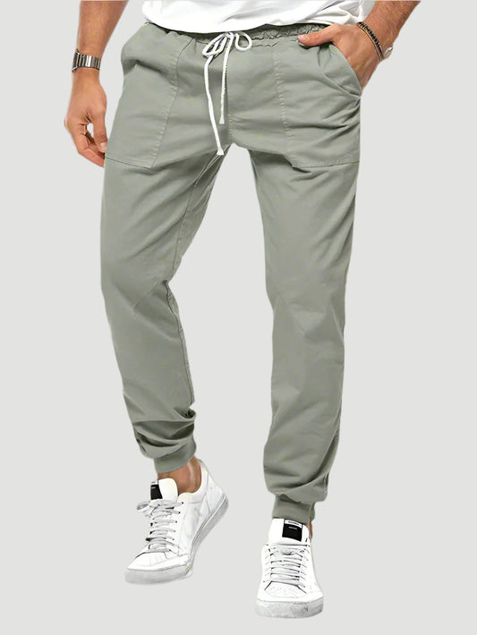 Men’s Jogger Trousers - Tapered Fit - Elastic Waist & Cuffs - Adjustable Drawstring