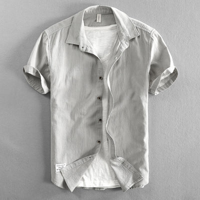 Men’s Short-Sleeve Button-Up Shirt – Cotton Blend – Regular Fit – Casual Wear