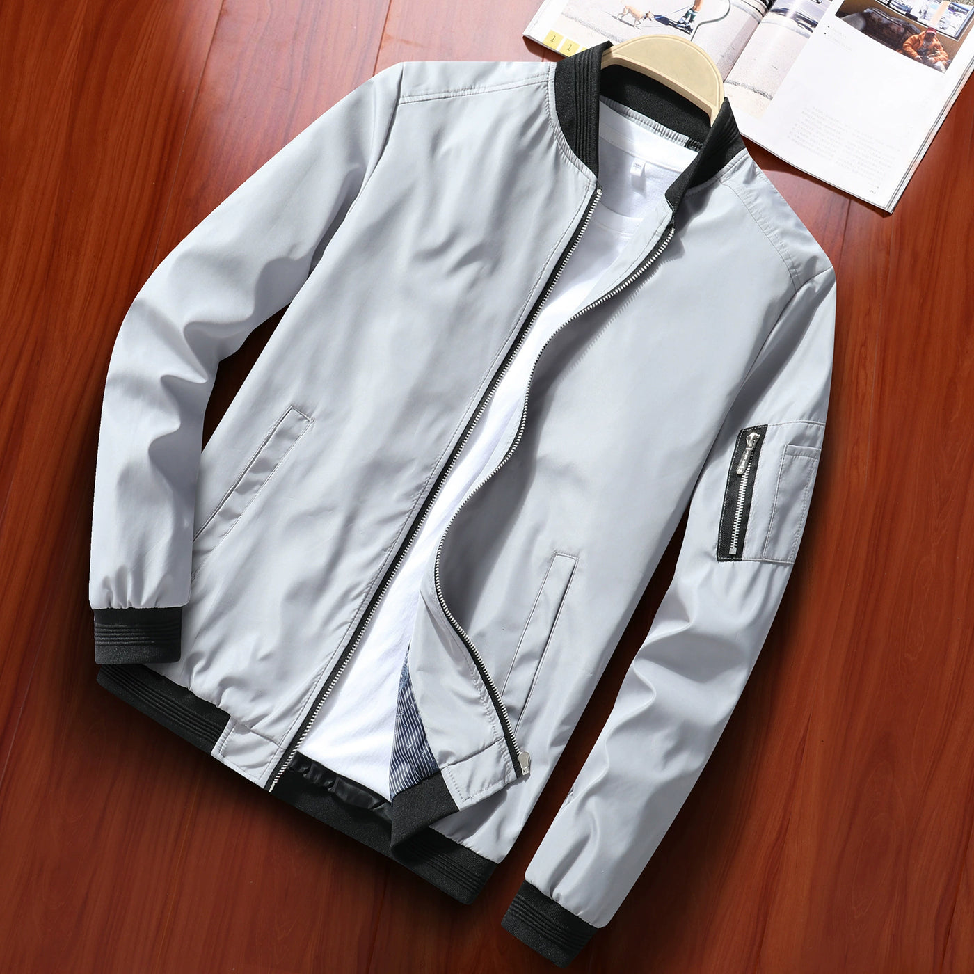 Men's classic zip-up casual outdoor jacket