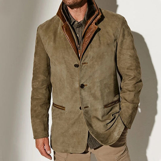 Men's casual button coat vintage winter coat