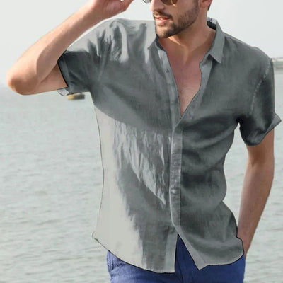 Men’s Short Sleeve Shirt – Relaxed Fit – Button-Up – Natural Fibers – Casual Style