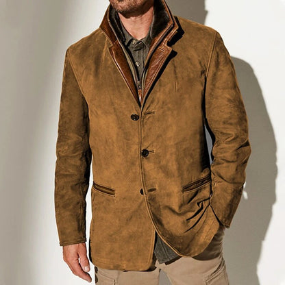 Men's casual button coat vintage winter coat