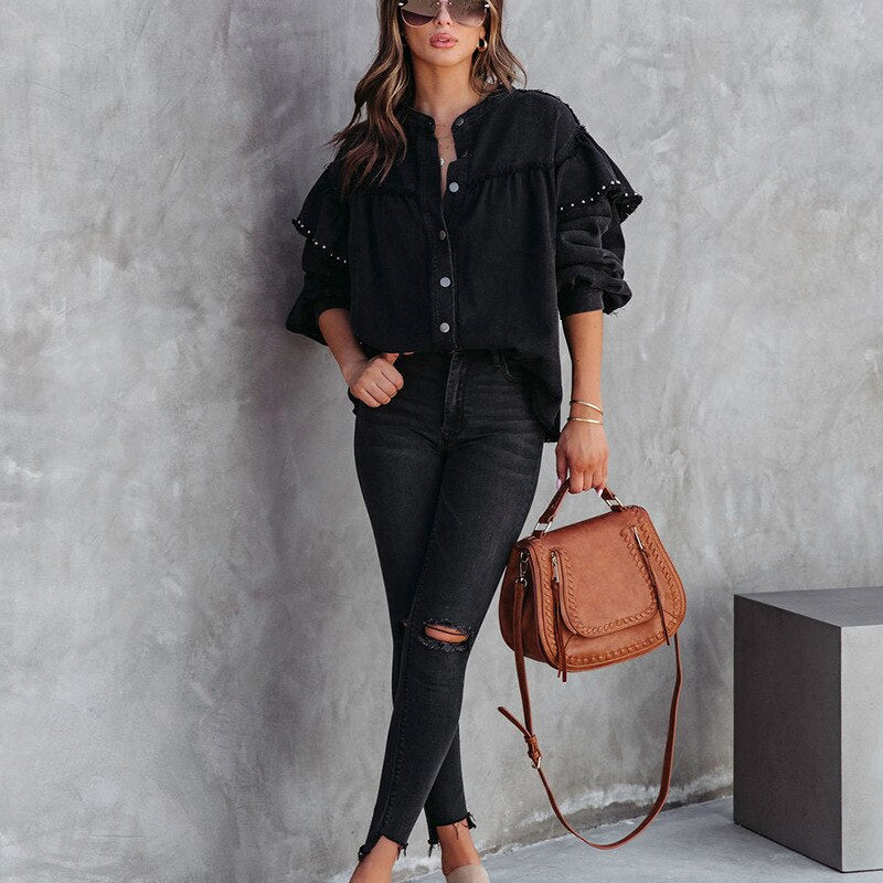 Women's Vibrant Long-Sleeve Blouse