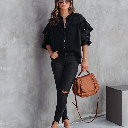 Women's Vibrant Long-Sleeve Blouse