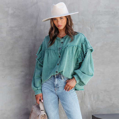 Women's Vibrant Long-Sleeve Blouse