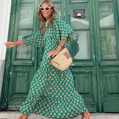 Geometric Print Midi Dress