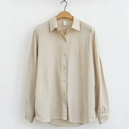 Men’s Linen Shirt – Relaxed Fit – Long Sleeve – Button-Up – Breathable Casual Wear