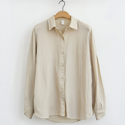 Men’s Linen Shirt – Relaxed Fit – Long Sleeve – Button-Up – Breathable Casual Wear