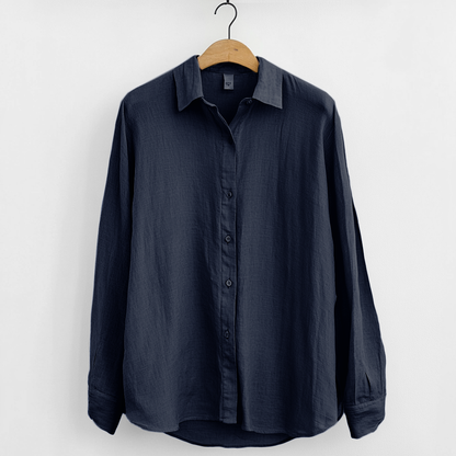 Men’s Linen Shirt – Relaxed Fit – Long Sleeve – Button-Up – Breathable Casual Wear