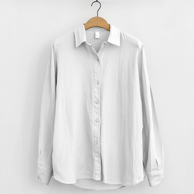Men’s Linen Shirt – Relaxed Fit – Long Sleeve – Button-Up – Breathable Casual Wear