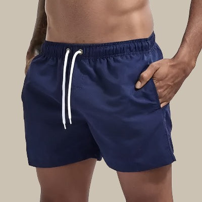 Men’s Swim Shorts – Relaxed Fit – Quick-Dry Fabric – Mid-Thigh – Drawstring Waist