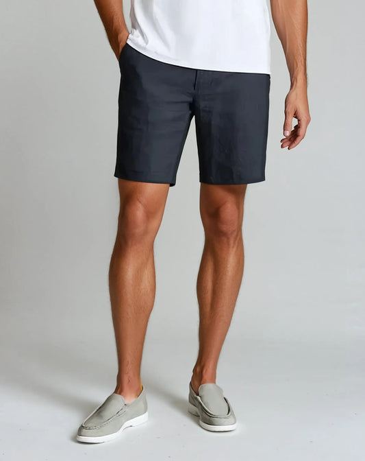 Men’s Tailored Shorts – Slim Fit – Natural Fibers – Mid-Thigh – Breathable Blend