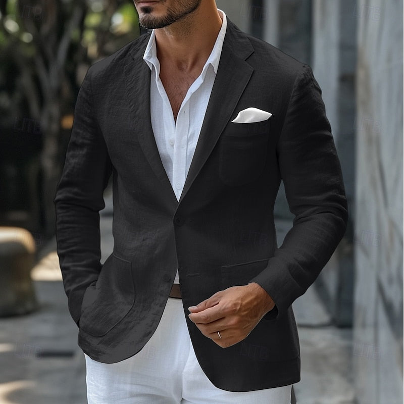 Men’s Blazer – Tailored Slim Fit – Breathable Blend – Single Button – Classic Lapel