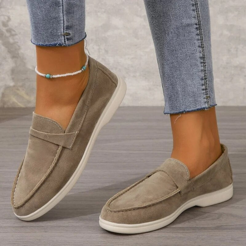 Women’s Slip-On Loafers – Suede Feel – Classic Fit – Cushioned Sole – Supportive