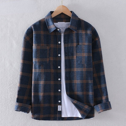 Men’s Checkered Shirt – Regular Fit – Button-Down – Long Sleeve